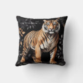 Niedlicher Tiger personalisiert Geschenke mit eige Kissen (Rückseite)