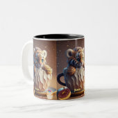 Niedlicher Tiger Personalisierter Name Rustikaler  Zweifarbige Tasse (Vorderseite Links)