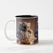 Niedlicher Tiger Personalisierter Name Rustikaler  Zweifarbige Tasse (Links)
