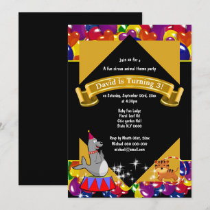 Niedlicher Tiger-Siegel-Ballon-Party Einladung