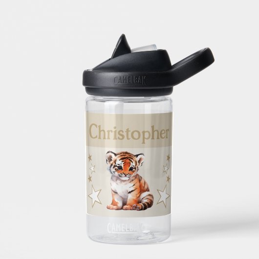 Niedlicher Tiger trägt den Namen mit Sternenjungen Trinkflasche (Links)