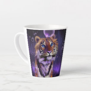 Niedlicher Tiger unter lila Himmel Milchtasse