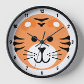 Niedlicher Tiger Wild One Jungle Safari Cartoon Uhr (Vorderseite)