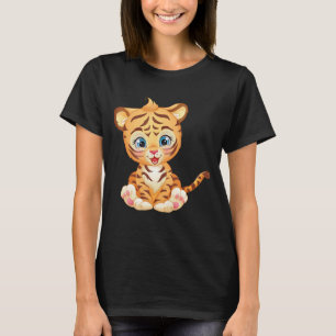Niedlicher Tigerbaby mit großen Augen T-Shirt
