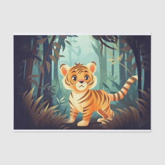 Niedlicher Tigerfreund Seidenpapier (Vorderseite)