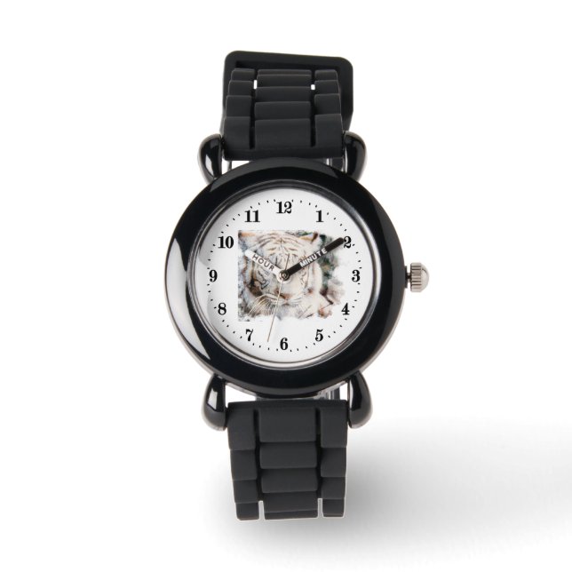 niedlicher Tigerjung Armbanduhr (Vorderseite)