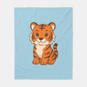 Niedlicher Tigerjunge auf Blau Fleecedecke (Vorderseite)