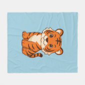 Niedlicher Tigerjunge auf Blau Fleecedecke (Vorderseite (Horizontal))