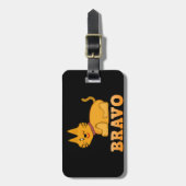 Niedlicher Tigerkatze, tapfer Cartoon Gepäckanhänger (Vorderseite vertikal)