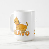 Niedlicher Tigerkatze, tapfer Cartoon Kaffeetasse (Vorderseite Links)