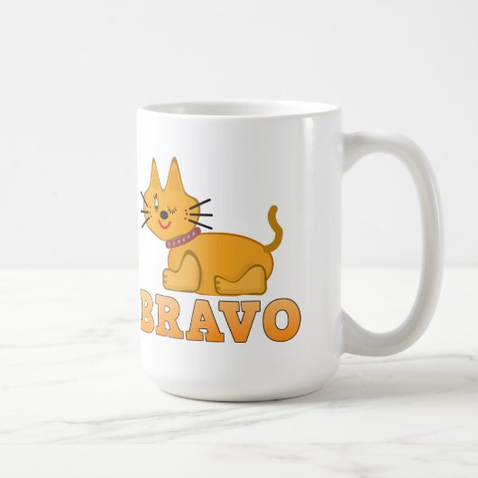 Niedlicher Tigerkatze, tapfer Cartoon Kaffeetasse (Rechts)