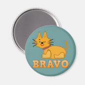 Niedlicher Tigerkatze, tapfer Cartoon Magnet (Vorderseite/Rückseite)