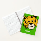 Niedlicher Tigerkopf | Monogram, Simple Cartoon Na Notizblock (Innenseite)