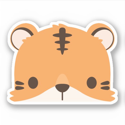 Niedlicher Tigersticker Aufkleber (Vorderseite)