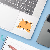 Niedlicher Tigersticker Aufkleber (Laptop mit iPhone)