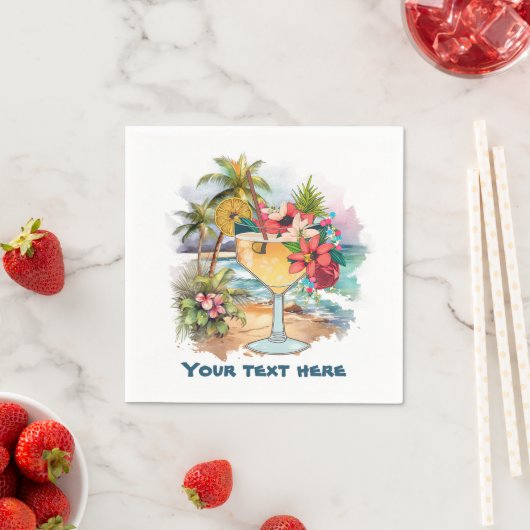 Niedlicher Tii Cocktail Text hinzufügen Serviette (Beispiel)