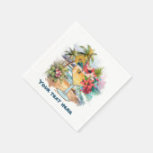 Niedlicher Tii Cocktail Text hinzufügen Serviette (Ecke)