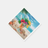 Niedlicher Tii Cocktail Text hinzufügen Serviette (Ecke)