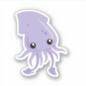 Niedlicher Tintenfisch, kundenspezifisch geschnitt Aufkleber (Vorderseite)
