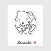 Niedlicher Tintenfisch, kundenspezifisch geschnitt Aufkleber (Blatt)