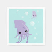 Niedlicher Tintenfisch Paper Napkins Serviette (Vorderseite)