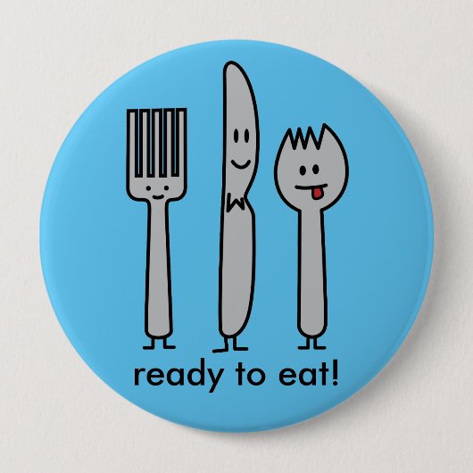 Niedlicher Tischbesteck-Gerät-Gabel-Messer Spork Button (Vorderseite)