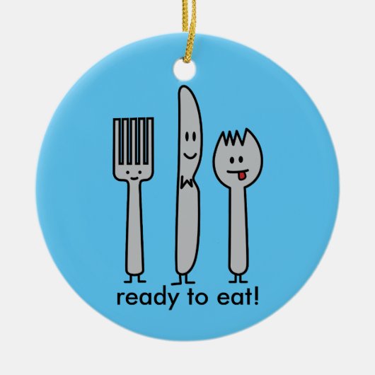 Niedlicher Tischbesteck-Gerät-Gabel-Messer Spork Keramik Ornament (Vorne)