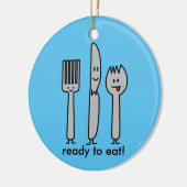 Niedlicher Tischbesteck-Gerät-Gabel-Messer Spork Keramik Ornament (Links)