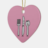 Niedlicher Tischbesteck-Gerät-Gabel-Messer Spork Keramikornament (Links)