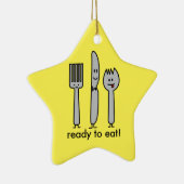 Niedlicher Tischbesteck-Gerät-Gabel-Messer Spork Keramikornament (Rechts)