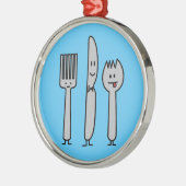 Niedlicher Tischbesteck-Gerät-Gabel-Messer Spork Ornament Aus Metall (Links)