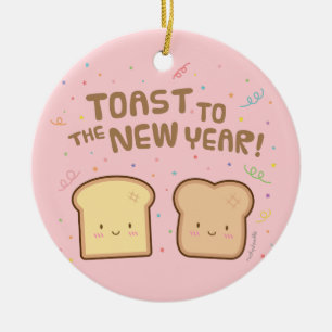 Niedlicher Toast zum neues Keramik Ornament