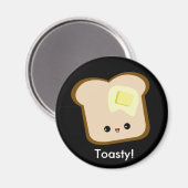 Niedlicher Toastbrot und Buttermagnet Magnet (Vorderseite/Rückseite)