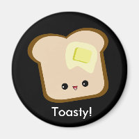 Niedlicher Toastbrot und Buttermagnet