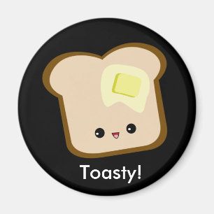 Niedlicher Toastbrot und Buttermagnet Magnet