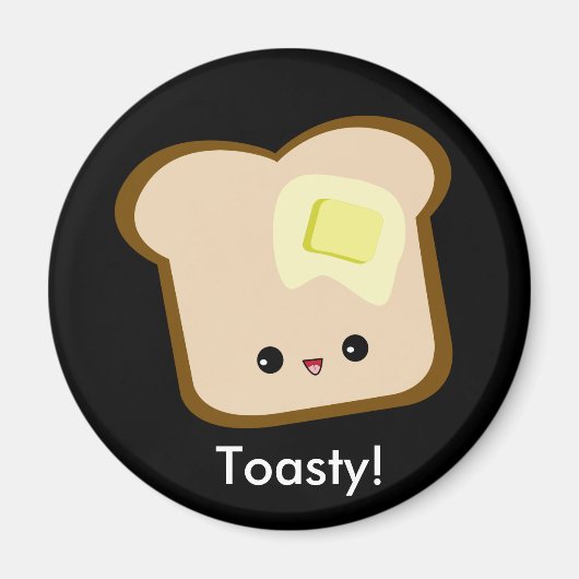 Niedlicher Toastbrot und Buttermagnet Magnet (Vorne)