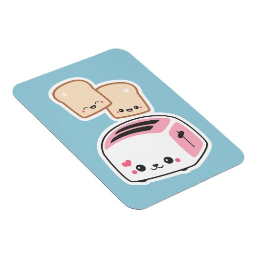 Niedlicher Toaster mit Happy Toast Magnet (Rechte Seite)
