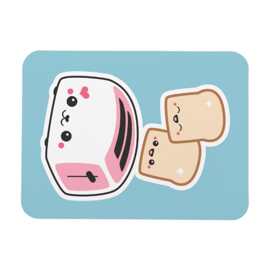 Niedlicher Toaster mit Happy Toast Magnet (Horizontal)