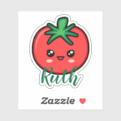 niedlicher Tomatenname Aufkleber (Blatt)