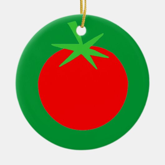 Niedlicher Tomato Gardener Weihnachtsbaum Keramik Ornament (Vorne)