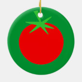 Niedlicher Tomato Gardener Weihnachtsbaum Keramik Ornament (Hinten)