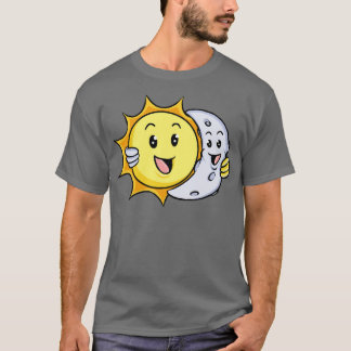Niedlicher Toon Sun and Moon T-Shirt