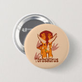 Niedlicher Torosaurus Button (Vorne & Hinten)