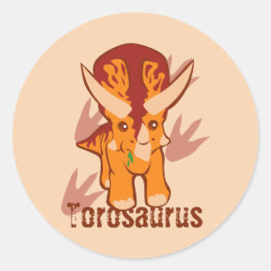 Niedlicher Torosaurus Runder Aufkleber