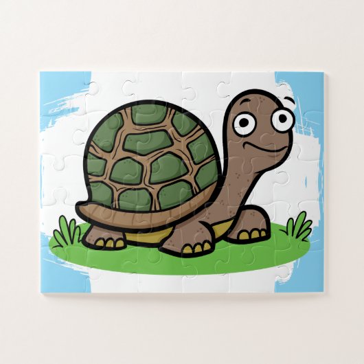 Niedlicher Tortoise-Cartoon Puzzle (Horizontal)