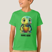 Niedlicher Tortoise Kid's Turtle Animal Cartoon Gr T-Shirt (Vorderseite)