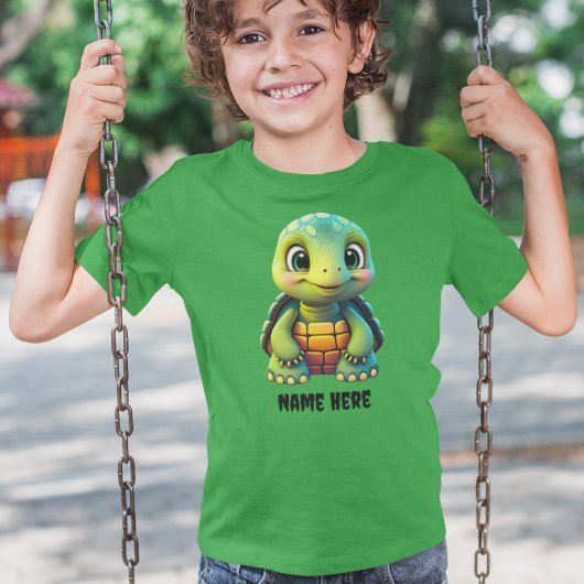 Niedlicher Tortoise Kid's Turtle Animal Cartoon Gr T-Shirt