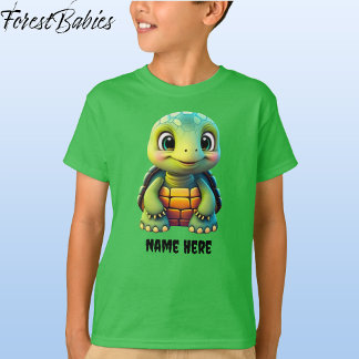 Niedlicher Tortoise Kid's Turtle Animal Cartoon Gr T-Shirt