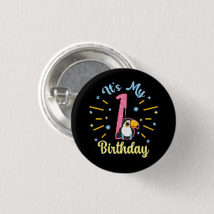 Niedlicher Toucan 1. Geburtstag 1 Jahr Geburtsherr Button