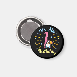 Niedlicher Toucan 1. Geburtstag 1 Jahr Geburtsherr Magnet